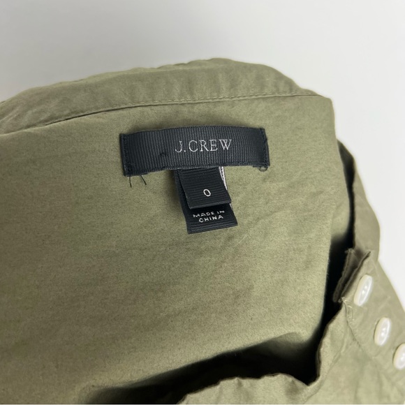 J. Crew Funnel Neck Shirt Blouse Top in Green Size 0 lagenlook - Picture 7 of 12